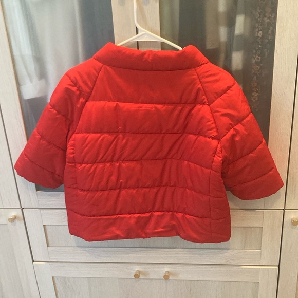Chico's EUC Red elbow length sleeve Puffer Jacket Sz 1/M 8-10 - Picture 5 of 6